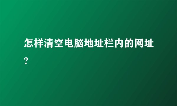怎样清空电脑地址栏内的网址?