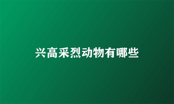 兴高采烈动物有哪些
