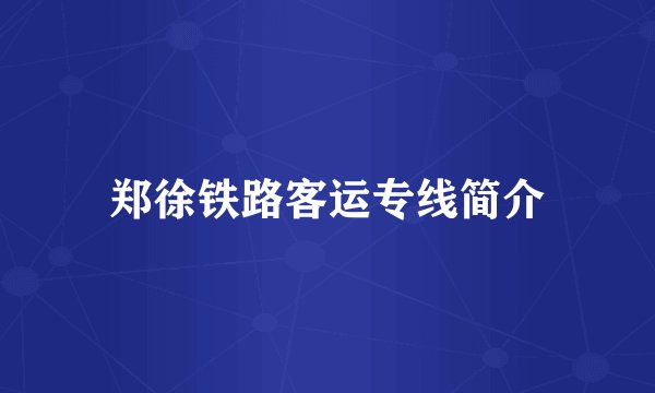 郑徐铁路客运专线简介