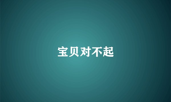 宝贝对不起