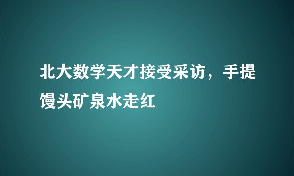 北大数学天才接受采访,手提馒头矿泉水走红