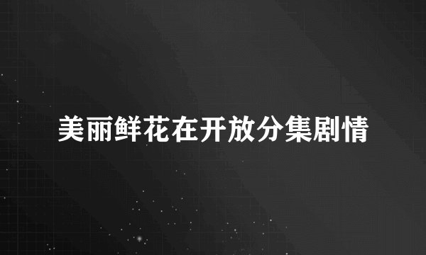 美丽鲜花在开放分集剧情