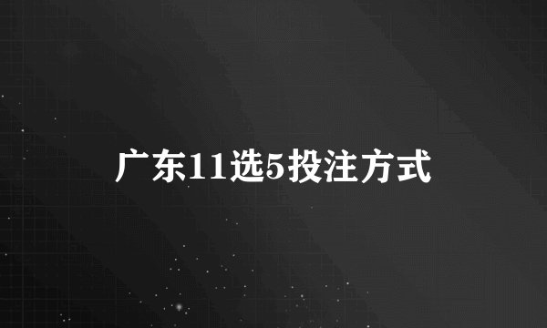 广东11选5投注方式