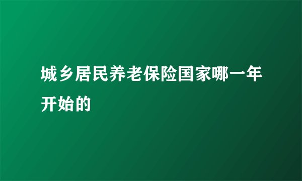 城乡居民养老保险国家哪一年开始的
