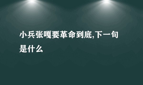 小兵张嘎要革命到底,下一句是什么