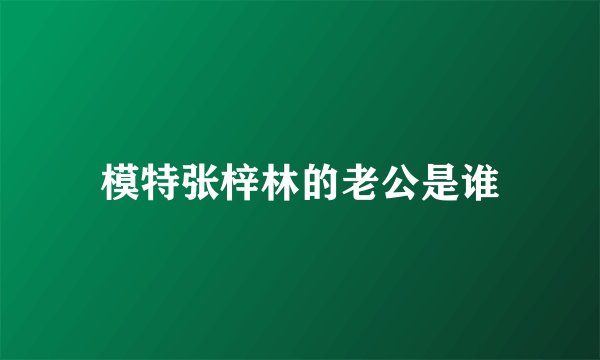模特张梓林的老公是谁