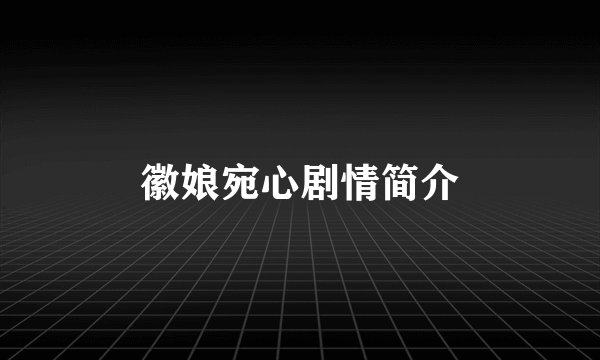 徽娘宛心剧情简介