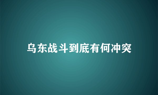 乌东战斗到底有何冲突