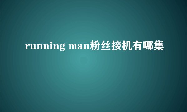 running man粉丝接机有哪集