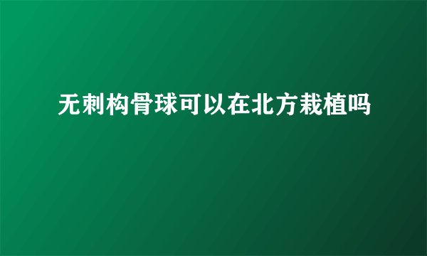无刺构骨球可以在北方栽植吗