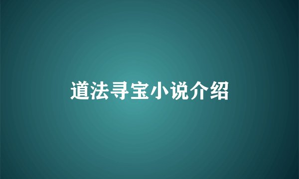道法寻宝小说介绍