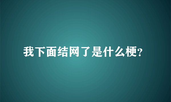 我下面结网了是什么梗?