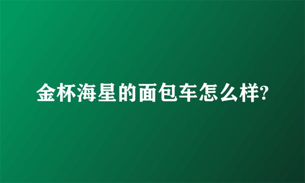 金杯海星的面包车怎么样?