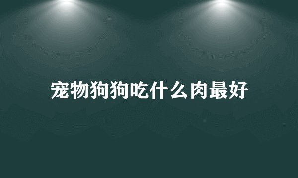 宠物狗狗吃什么肉最好