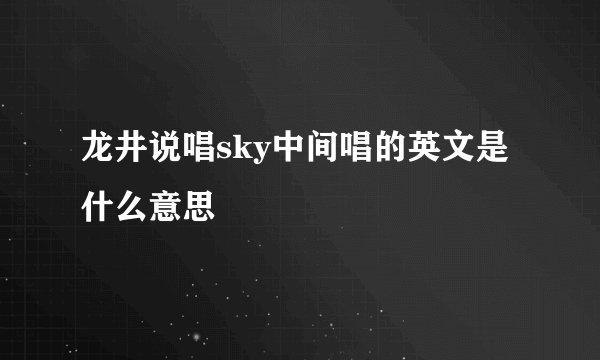 龙井说唱sky中间唱的英文是什么意思