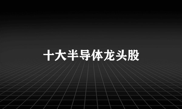 十大半导体龙头股