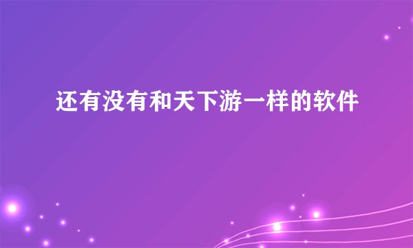 还有没有和天下游一样的软件