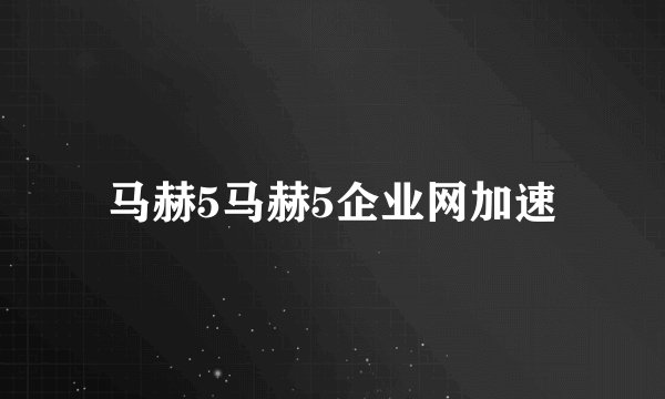 马赫5马赫5企业网加速