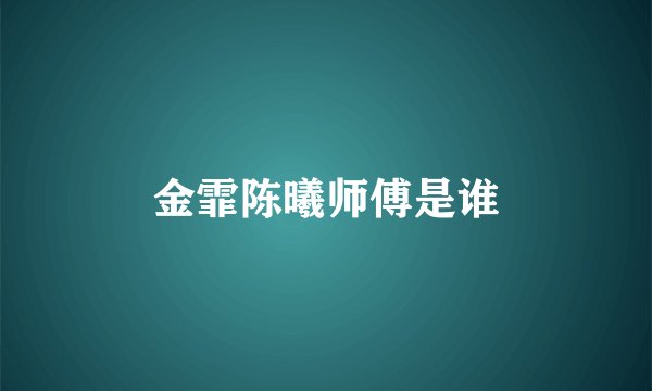金霏陈曦师傅是谁
