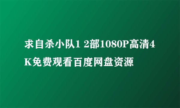 求自杀小队1 2部1080P高清4K免费观看百度网盘资源