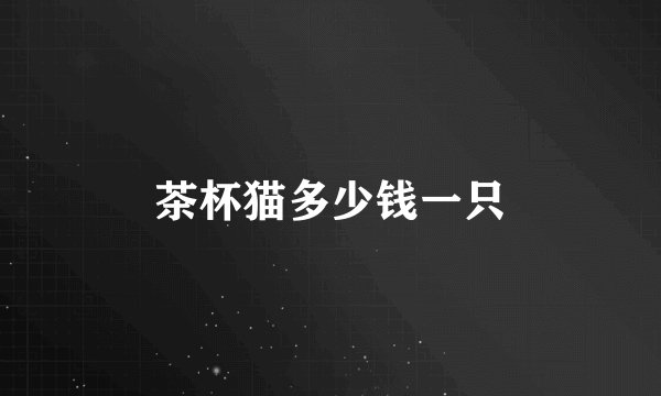 茶杯猫多少钱一只