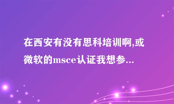 在西安有没有思科培训啊,或微软的msce认证我想参加计算机培训,