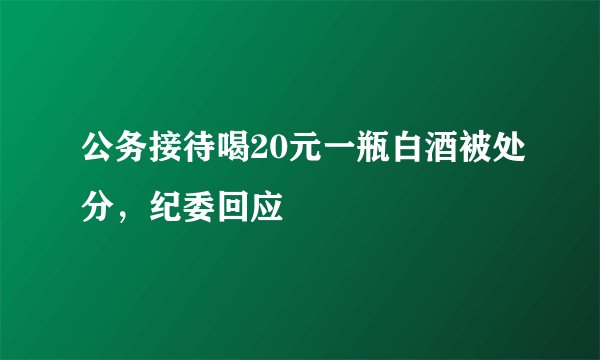 公务接待喝20元一瓶白酒被处分，纪委回应