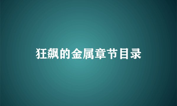 狂飙的金属章节目录
