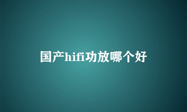 国产hifi功放哪个好