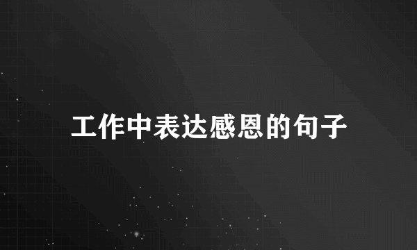 工作中表达感恩的句子