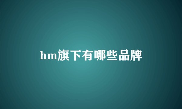 hm旗下有哪些品牌