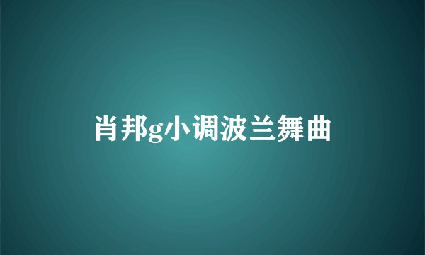 肖邦g小调波兰舞曲