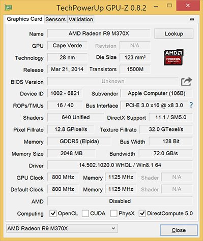苹果更新的AMD Radeon R9 M370X好不好，求大神介绍讨论