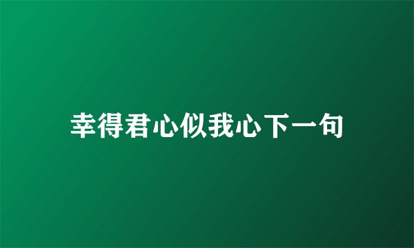 幸得君心似我心下一句