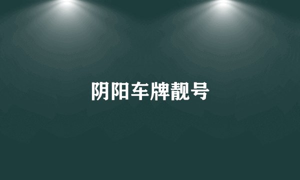 阴阳车牌靓号