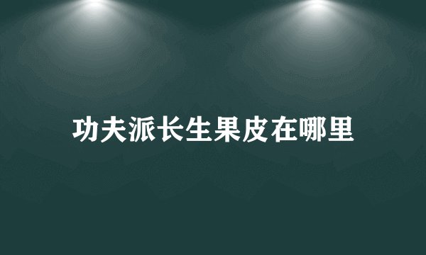 功夫派长生果皮在哪里