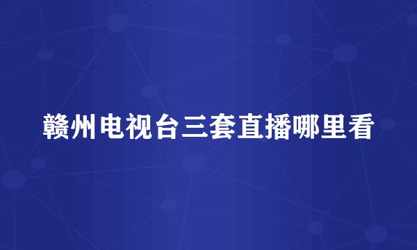 赣州电视台三套直播哪里看