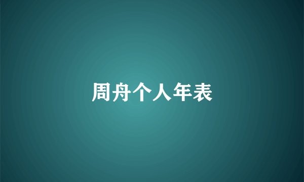 周舟个人年表