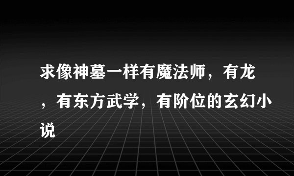求像神墓一样有魔法师，有龙，有东方武学，有阶位的玄幻小说