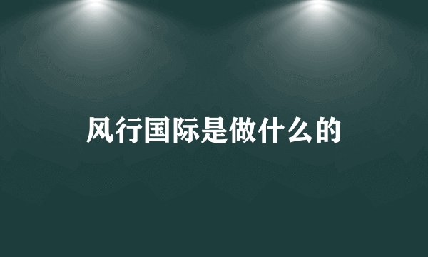风行国际是做什么的