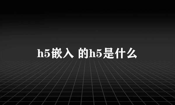 h5嵌入 的h5是什么