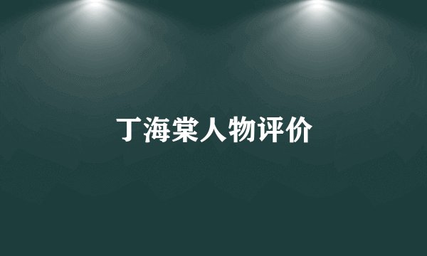 丁海棠人物评价