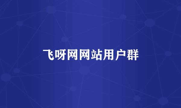 飞呀网网站用户群