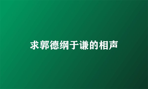 求郭德纲于谦的相声