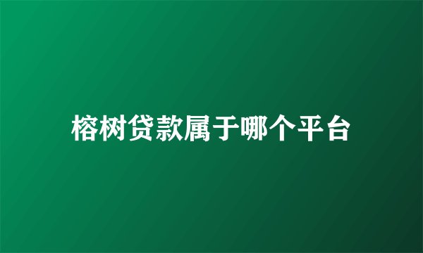 榕树贷款属于哪个平台
