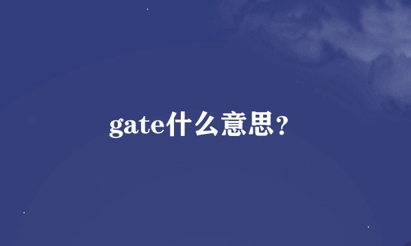 gate什么意思？
