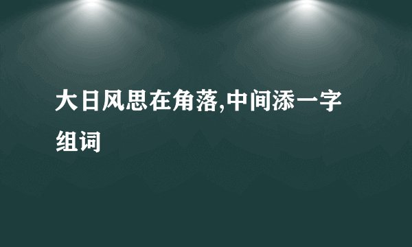 大日风思在角落,中间添一字组词