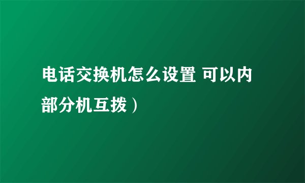 电话交换机怎么设置 可以内部分机互拨）