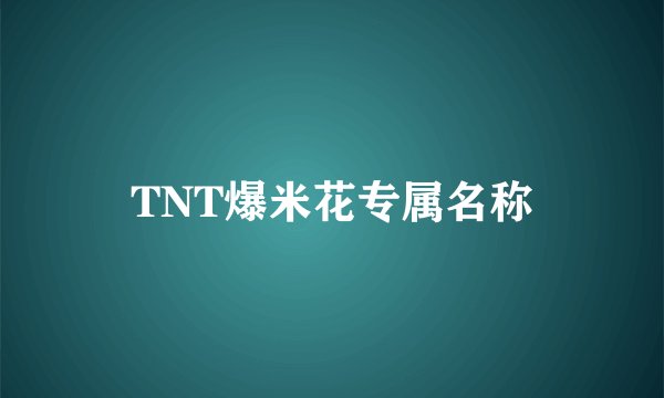TNT爆米花专属名称