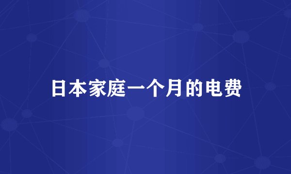 日本家庭一个月的电费